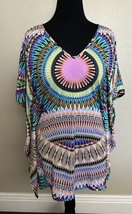 Bar III Sunburst Caftan Cover-Up 8MBGJ31M Multi NWT Large ☀️🌈 - Picture 1 of 6
