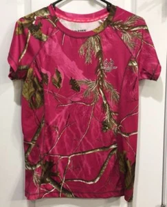 Camiseta Realtree Camo Talla S Para Mujer Dri-More Tech AP Cuello Redondo Rosa - Imagen 1 de 7
