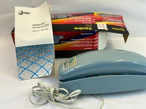 Vintage ATT 210 Blue Corded Lighted Keypad TRIMLINE Phone used - Picture 1 of 5