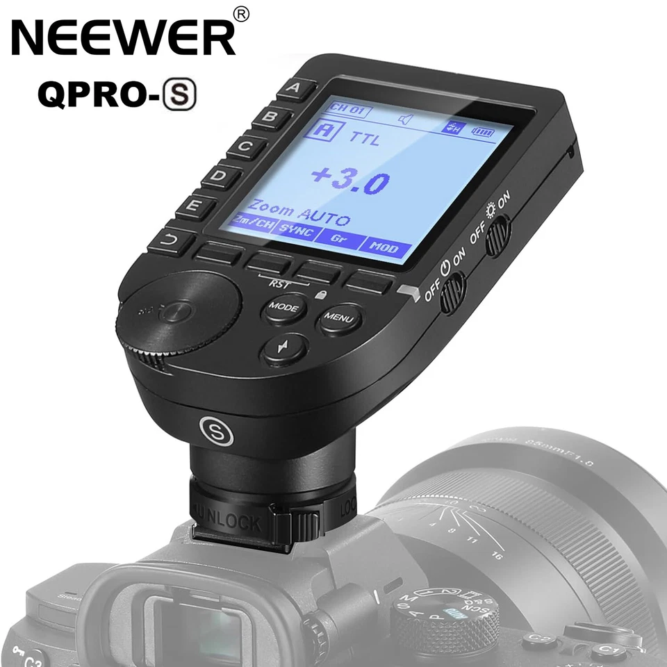 NEEWER QPRO-S QPROS TTL HSS Wireless Flash Trigger Transmitter for Sony Cameras - Image 1 of 4