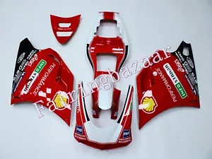 Kit de carenado de carrocería de inyección ABS rojo blanco apto para Ducati 748/996 1996-2002 - Imagen 1 de 7