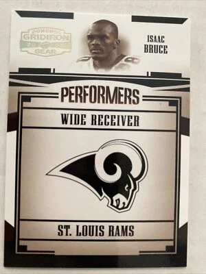 2005 Donruss Gridiron Gear Performers Gold /100 Isaac Bruce #P-23 HOF - Image 1 of 2