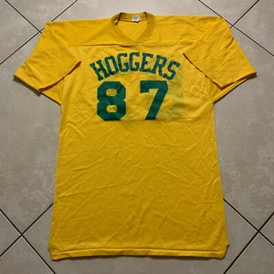 Vintage 60s 70s Athletic Wear Mason HUGGERS #87 Football Jersey L VTG USA Yellow - Picture 1 of 9