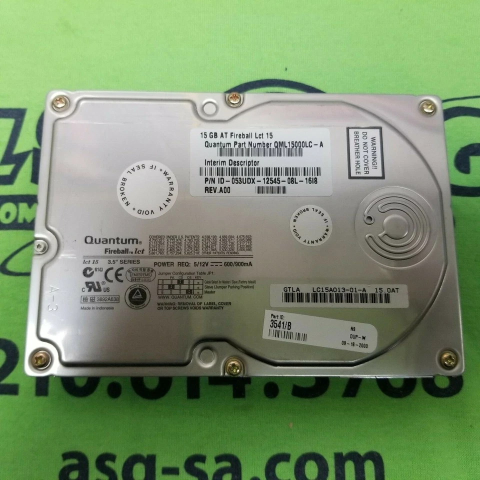 Quantum Fireball Lct15 15GB Internal 7200RPM 3.5" LC15A013 Hard Drive HDD - Image 1 of 1