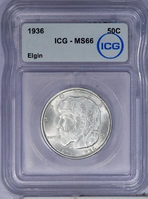 1936 Elgin Half Dollar 50C ICG MS66 - Image 1 of 2