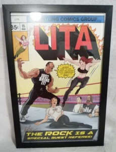 LITA & THE ROCK ~ CUSTOM COMIC BOOK ART PRINT ~ ERIK HODSON ~ FRAMED & SIGNED! - Picture 1 of 6