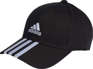 adidas 3 Stripes Cotton Twill Cap Black Stylish Adjustable Hat Mens Womens - Picture 1 of 4