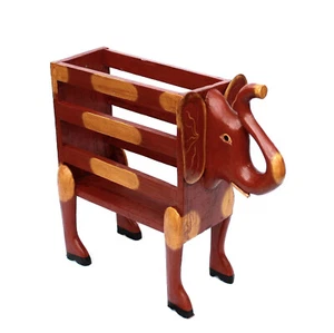 Zeitungshalter Elefant Zeitungskorb Zeitungsständer Elefante Korb Box Kiste Holz - Bild 1 von 7