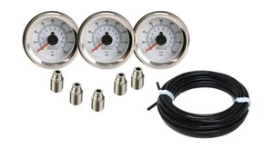 Viair (2) 90083 & (1) 90087 Air Gauges W/ 50 FT 1/8" DOT Airline & Fittings - Picture 1 of 1