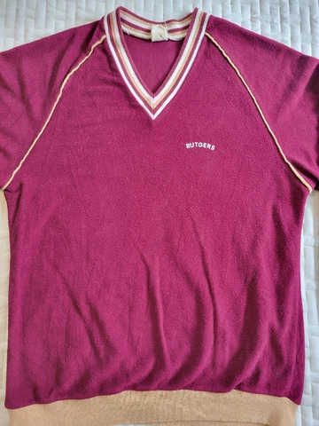 Vintage 70's Champion Velour V Neck Sweatshirt Small Rutgers Scarlet Knights Cover