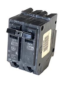 General Electric THQL2120 Circuit Breaker 2P 20A Thick New Style 20A 2P Used - Picture 1 of 12