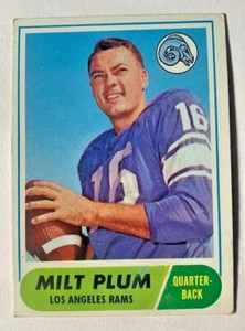 1968 TOPPS MILT PLUM # 104 LOS ANGLES RAMS EX