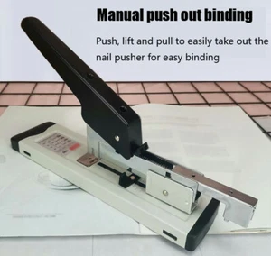 100 Blatt Kapazität Schule Büro Zuhause Schwerlast Schreibtisch Hefter mit 4 Typ Heftklammern - Bild 1 von 13