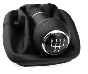 per VW GOLF 4 IV 98-05 POMELLO DEL CAMBIO MANUALE + CUFFIA 5 MARCE CROMATO 12mm - Foto 1 di 5