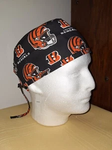 Bengals Medical Surgical Tie Scrub Hat - Picture 1 of 1