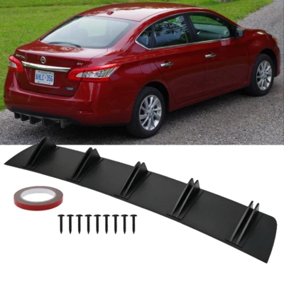For Nissan Sentra Rear Bumper Diffuser Shark Spoiler Chin Lip Splitter 5-Fins — 第 1/4 张图片