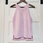 J Crew Womens M High Neck Sweater Tank Top Pink High Low Textured Re Imagined 