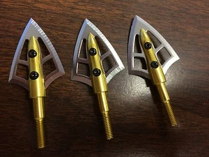 3) Gold Edition  Tough   Broadheads  100 grain  1 1/8  Cut   - Picture 1 of 1