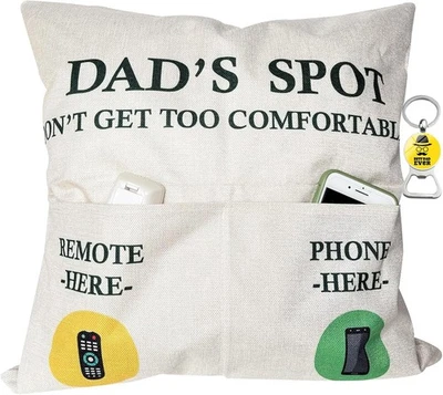 Regalos para papá, fundas de almohada Spot para papá de 2 bolsillos 18 x 18 pulgadas + botella grabada Foto 1 de 4