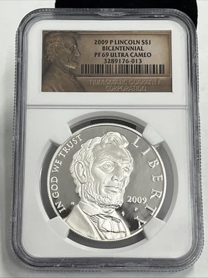 2009-P Lincoln Silver Dollar Bicentennial Pf69 Ultra Cameo - Image 1 of 4
