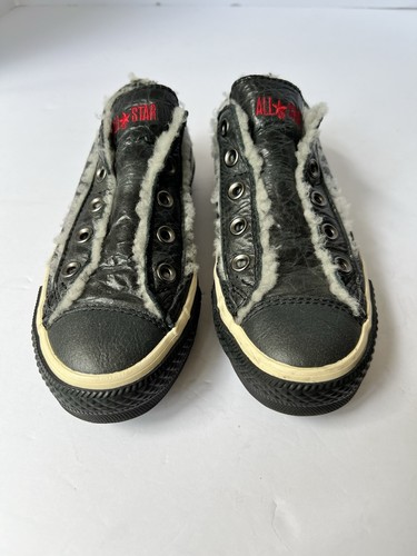 Scarpe Converse Chuck Taylor nere Shearling OX lana All Star 1W481 donna taglia 5