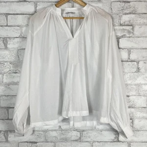 Madewell Damen Langarmshirt gerafft weiß neu ohne Etikett SMALL NQ888 - Bild 1 von 7