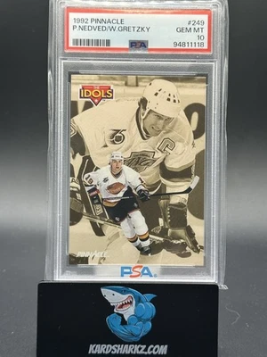 1992 Pinnacle #249 Nedved Wayne Gretzky "the idols" PSA 10 gem mint  - Image 1 of 2
