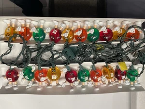 Vintage 1993 Mars M&Ms 20 Christmas Happy Lights Light Set - Picture 1 of 3