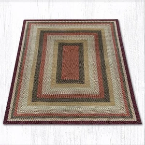 Earth Rugs RC-319 Burgundy Mustard Rectangle Braided Rug 3 x 5 Feet - Picture 1 of 1