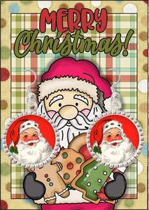 Neu Weihnachten Santa Ohrhänger Vintage Stil 50er Jahre Karte Santa Ohrringe - Bild 1 von 2