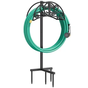 Soporte de manguera de jardín colgante de manguera independiente, soporte de carrete de manguera de metal de alta resistencia... - Imagen 1 de 7