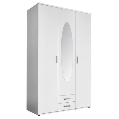 clever pick Drehtürenschrank - weiß - Spiegel - 195 cm Kleiderschrank Schrank - Bild 1 von 4