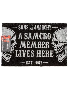 Sons of Anarchy Schwarz Totenkopf Grafik mit Samcro Text Kokos Fußmatte Unisex - Bild 1 von 3