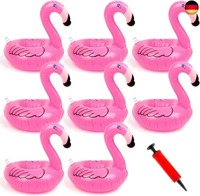 Aufblasbarer Getränkehalter Flamingo?8 Stück Pool Getränkehalter sc - Bild 1 von 4