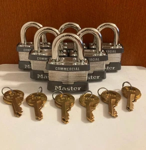 Box of 6 - Master Lock No. 1 1KA 3/4" Keyed Alike Code Commercial Padlock 2106 - Picture 1 of 3
