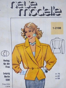 Schnittmuster "neue modelle" DDR Blazer Fertigschnitt Original- w. neu - Bild 1 von 2