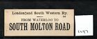London & South Western Railway Lswr - Luggage Label (1297) South Molton Road