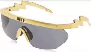 Neff Herren Brodie UV 400 Schutz Wrap Around Sport Sonnenbrille GOLD - Bild 1 von 4