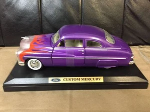 1:24 1949 MERCURY COUPE CUSTOM HOT ROD PURPLE WITH FLAMES BY MOTORMAX - Picture 1 of 7