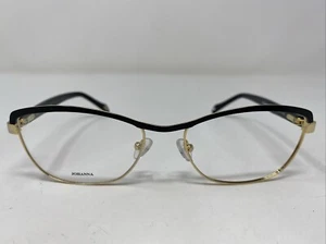 Laura Ashley JOHANNA C1 BLACK 55-17-135 Gold Full Rim Eyeglasses Frame NG70 - Picture 1 of 8