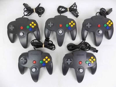 Genuine Nintendo 64 Full Black N64 Controller - 9/10 Joystick - TESTED! - Image 1 of 4