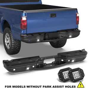 Black Rear Step Bumper w/ Dubble Led For 1999-2007 Ford F-250 F-350 w/ Holes - Picture 1 of 12