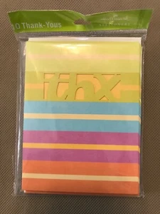 Hallmark Thank You Cards Package of 10- Colorful Stripes NEW (B41B) - Picture 1 of 3