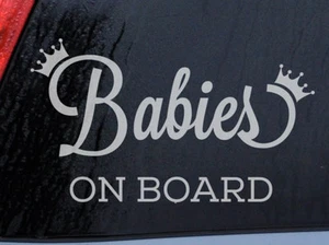 Babies on Board Crown Baby on Board Sticker Car Decal Sign - Picture 1 of 2