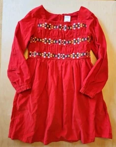 NWT HANNA ANDERSSON CORDUROY L/S SMOCKED POCKET HOLIDAY DRESS 130 8 - Picture 1 of 8