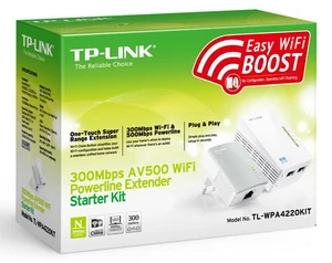 nuovi POWERLINE TP-LINK TL-WPA4220KIT 300Mbps AV500 WiFi Extender Kit WIRELESS - Foto 1 di 1