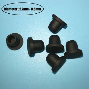 Schwarz Gummistopfen Blindstopfen Gummi Verschlussstopfen Endstopfen 2.7mm-8.5mm - Picture 1 of 8