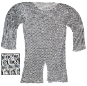 Aluminium Kettenhemd Hemd 10 mm rund genietet Kettenhemd Rüstung S/M/L/XL/2XL Größe - Bild 1 von 2