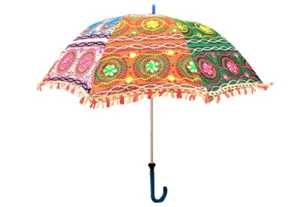 Sun Parasol Handmade Jaipuri Umbrella For Summer, Festival and Beach - Picture 1 of 3