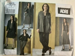 Vogue Muster V2875 Adri Misses Petite Jacke, Top, Röcke und Hose, Gr. D 12-16 - Bild 1 von 2